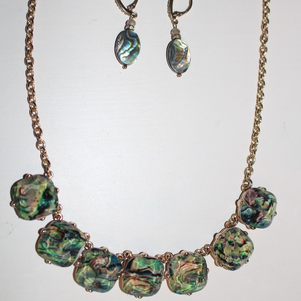 Abalone Necklace and Earrings Set